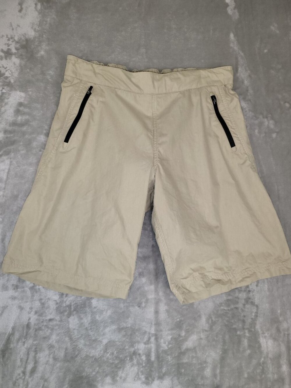 Fox Racing Padded Cycling Bike Shorts Khaki Tan Size 34 MTB Mountain Bike